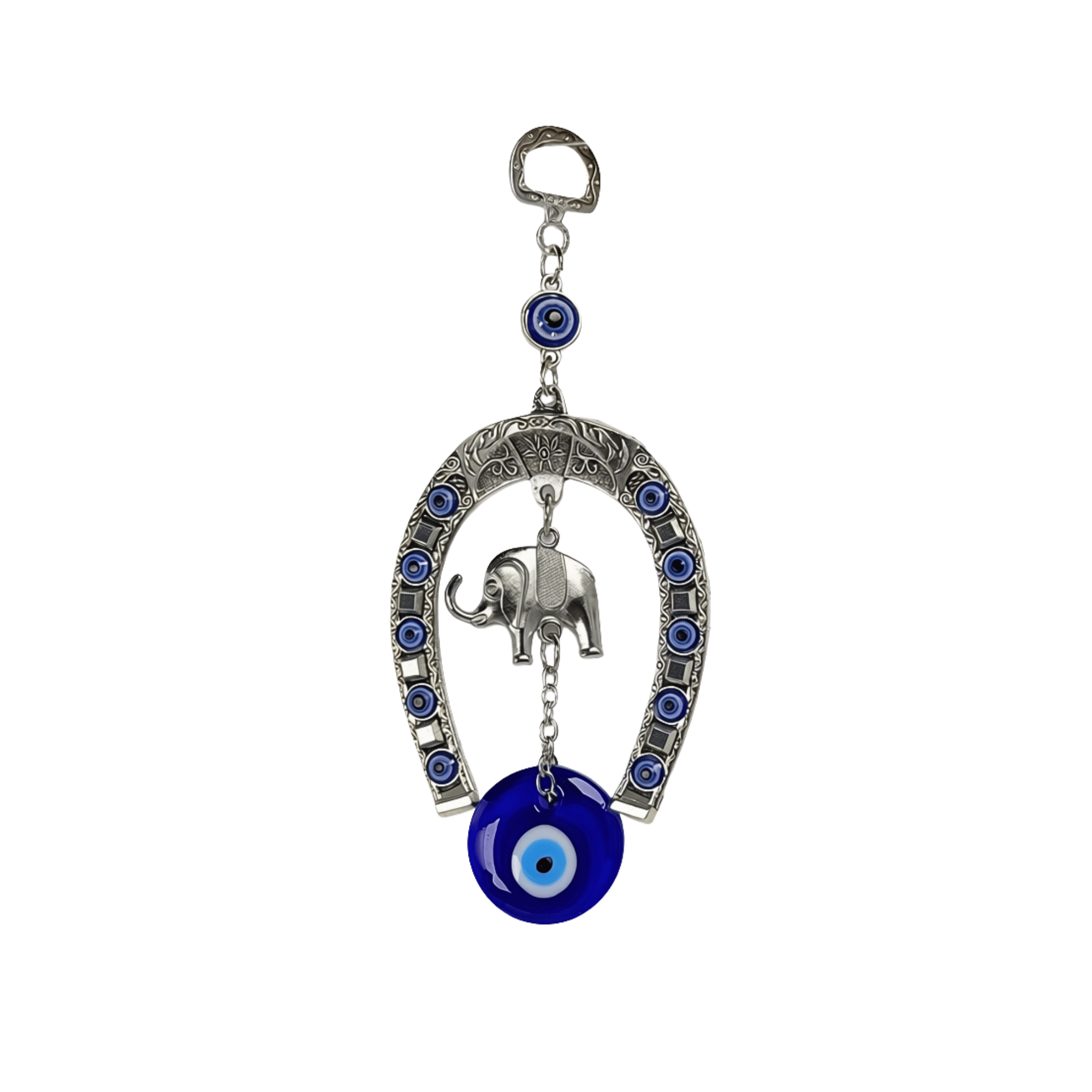 Horseshoe Elephant Evil Eye Hanging